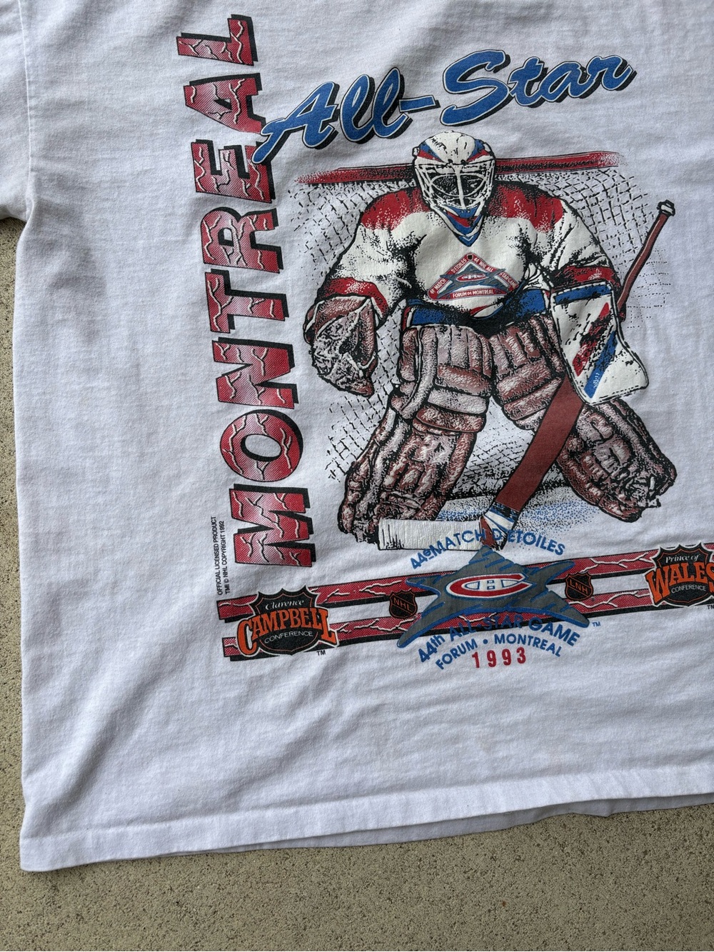 Vintage 1993 NHL All-Star Game Montreal Goalie T-Shirt - XL - Picture 2 of 5